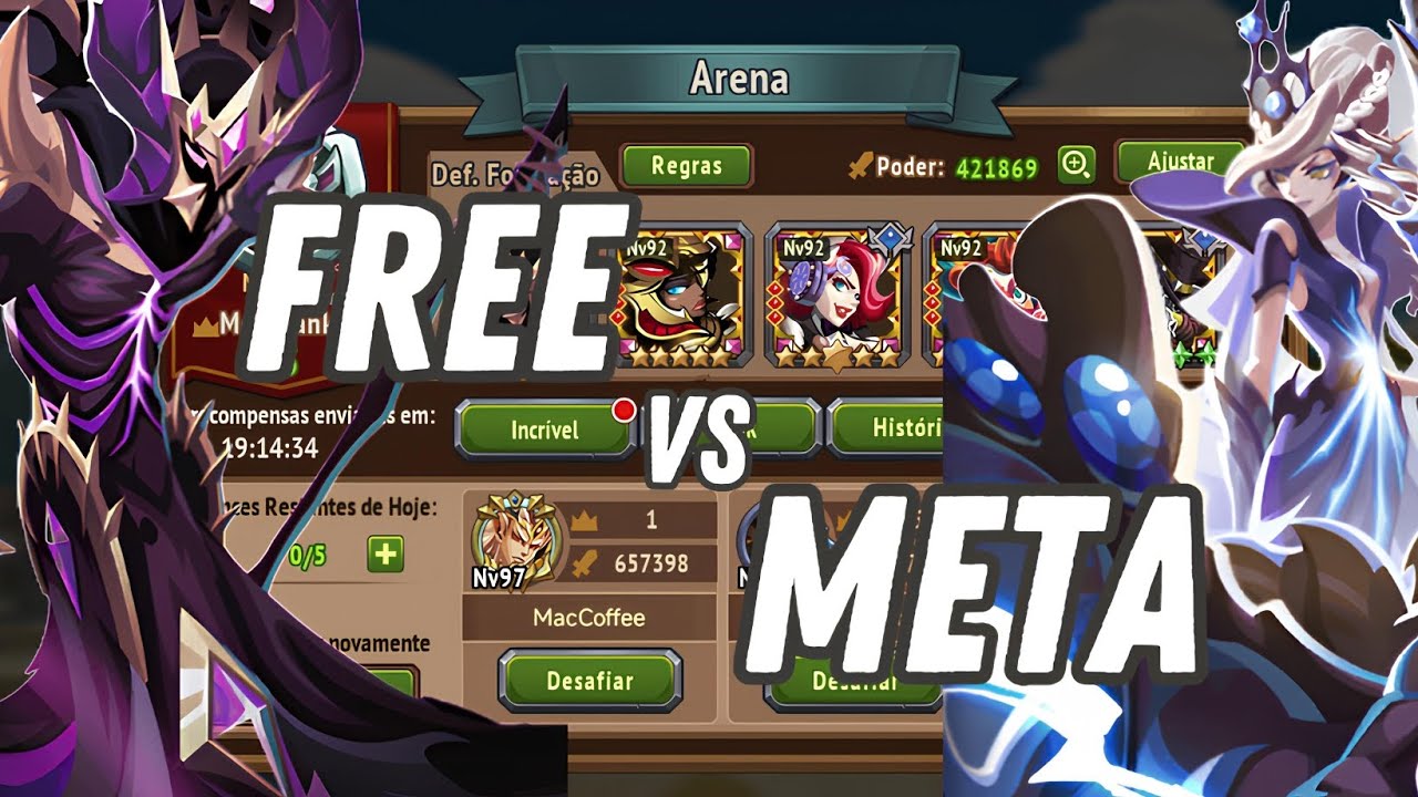 MELHOR TIME FREE!! TIME FREE VS TIME META ( MAGIC RUSH )