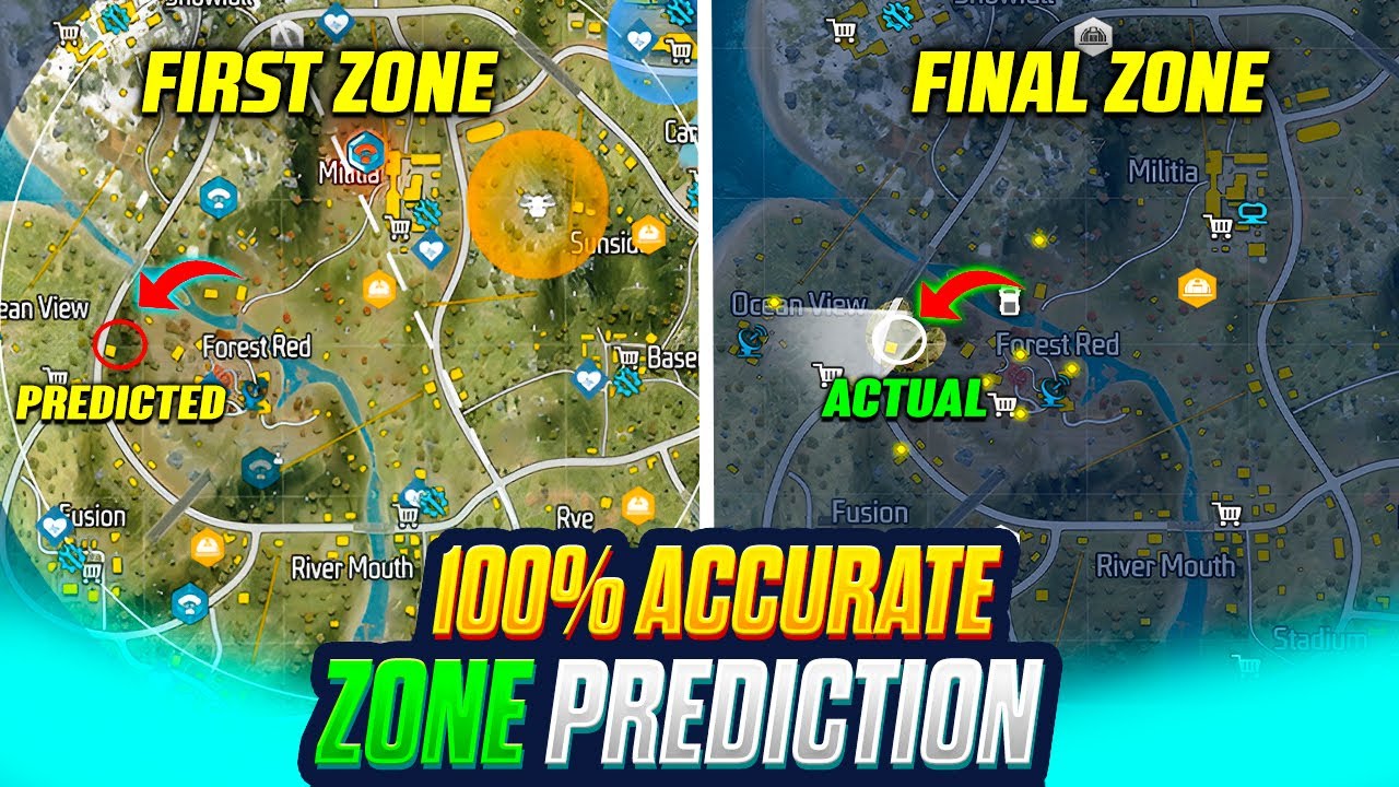 100% Accurate ZONE PREDICTION in Free Fire | Secret Tricks used by T1 Players