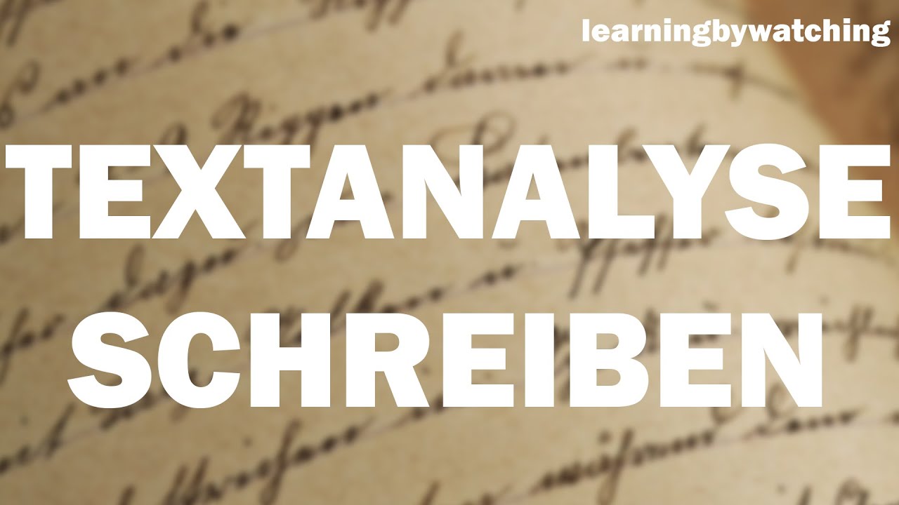 Textanalyse schreiben erkl&auml;rt!