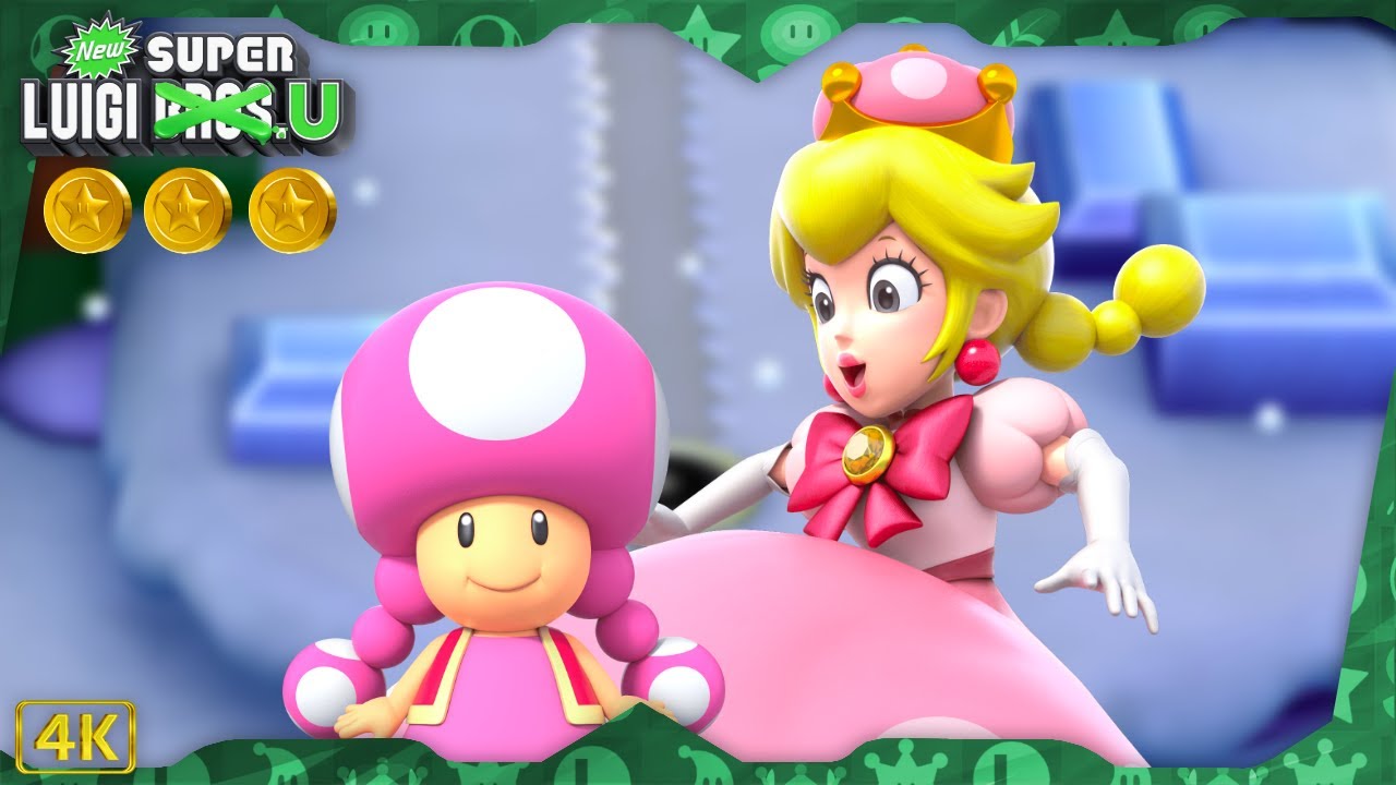 New Super Luigi U Deluxe ⁴ᴷ World 4: Frosted Glacier (All Star Coins) Toadette/Peachette
