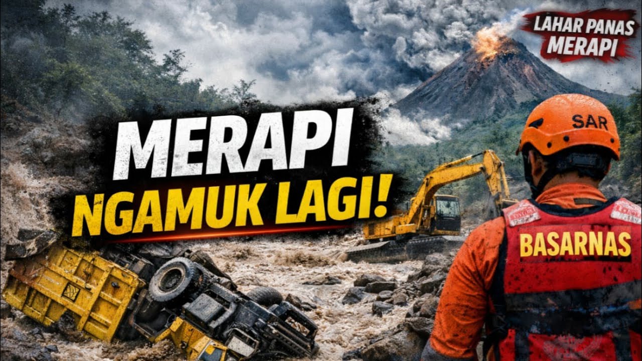 DETIK MENEGANGKAN..!! EKSAVATOR & TRUK HANYUT BANJIR LAHAR MERAPI 3 MARET 2026