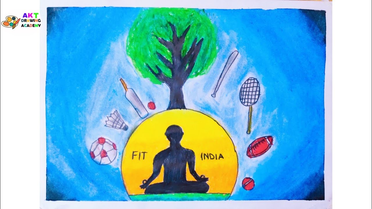 Fit India drawing | Poster drawing on fit India | Hum fit to India fit drawing | fit India hit India
