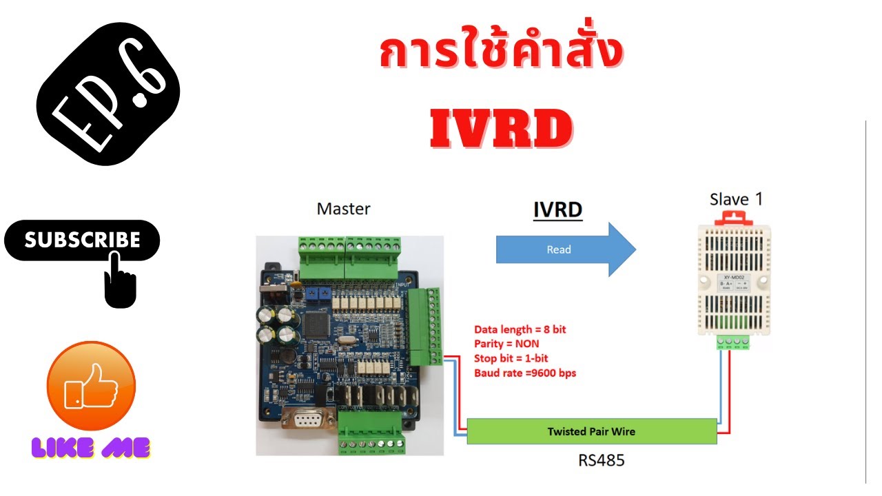การสื่อสารผ่านพอร์ต RS485 ใช้คำสั่ง IVRD