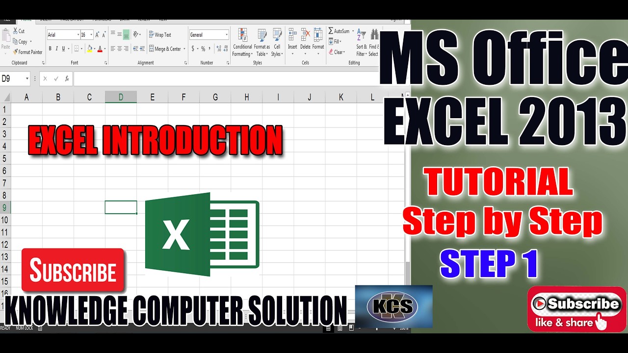 ms excel introduction step 1
