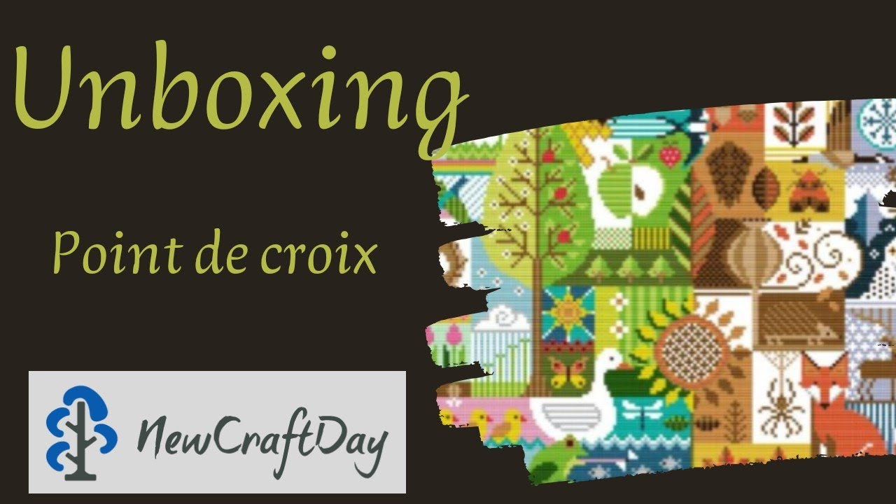 Unboxing NEWCRAFTDAY - Point de croix et nouveau défi 🍄 #unboxing #crossstitch #embroidery #news