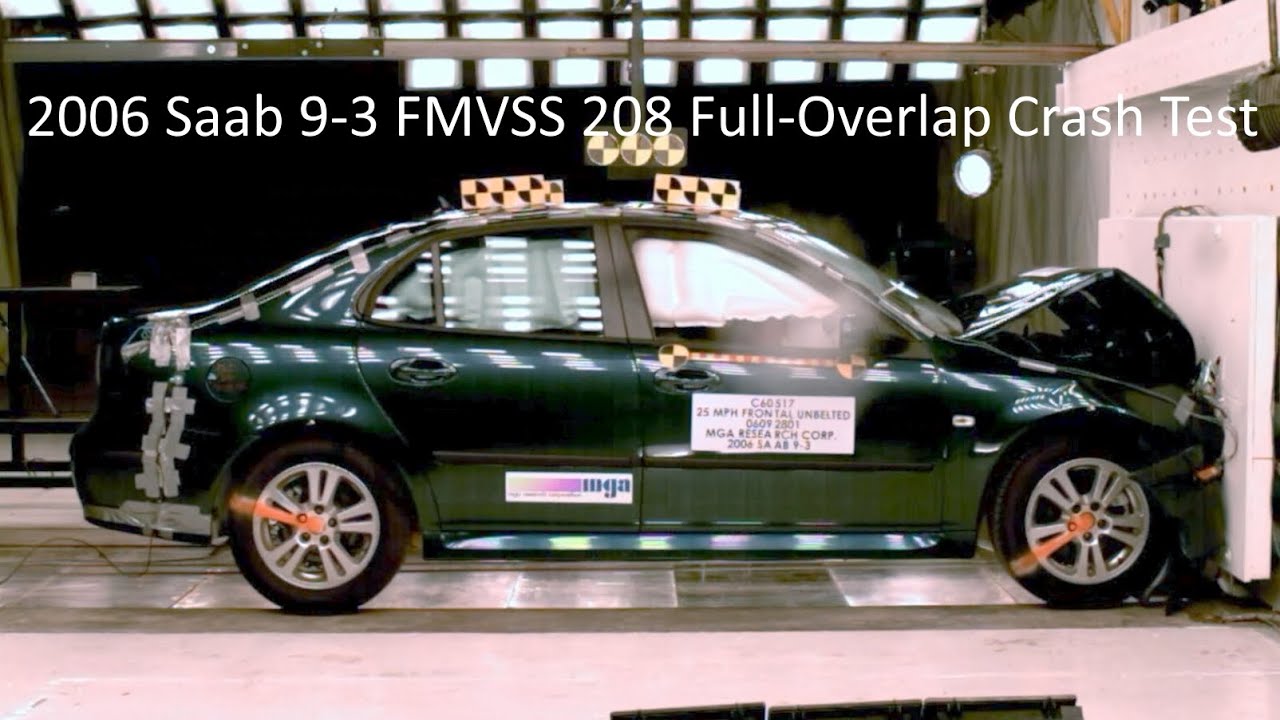 2003-2012 Saab 9-3 Sedan / SportCombi FMVSS 208 Unbelted Frontal Crash Test