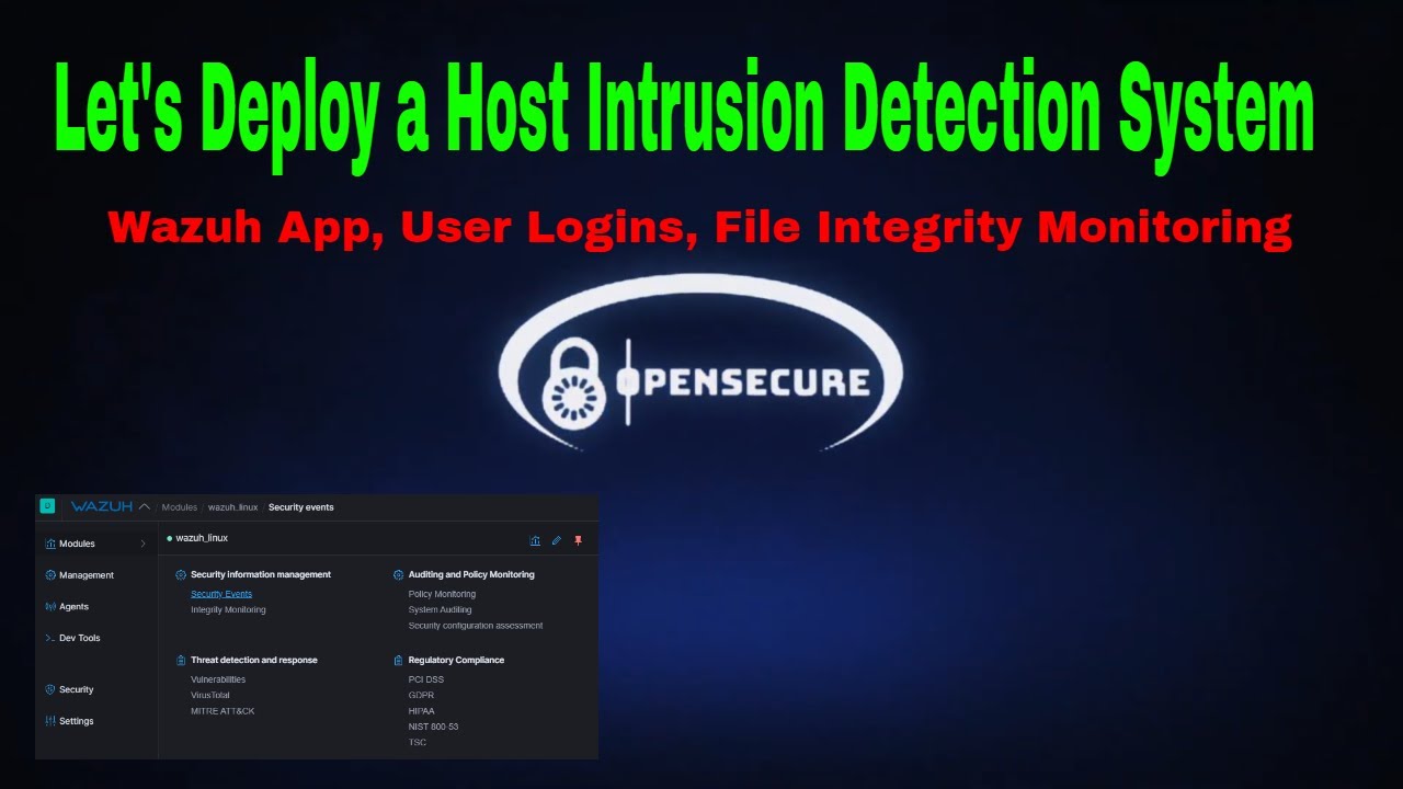 Wazuh App, User Logins, and File Integrity - Let's Deploy a Host Intrusion Detection System #5
