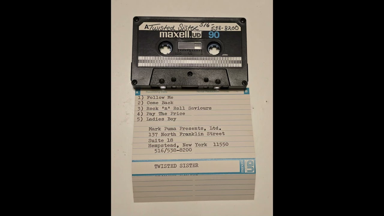 Mark Puma Presents Twisted Sister's Demo Cassette Tape 1981