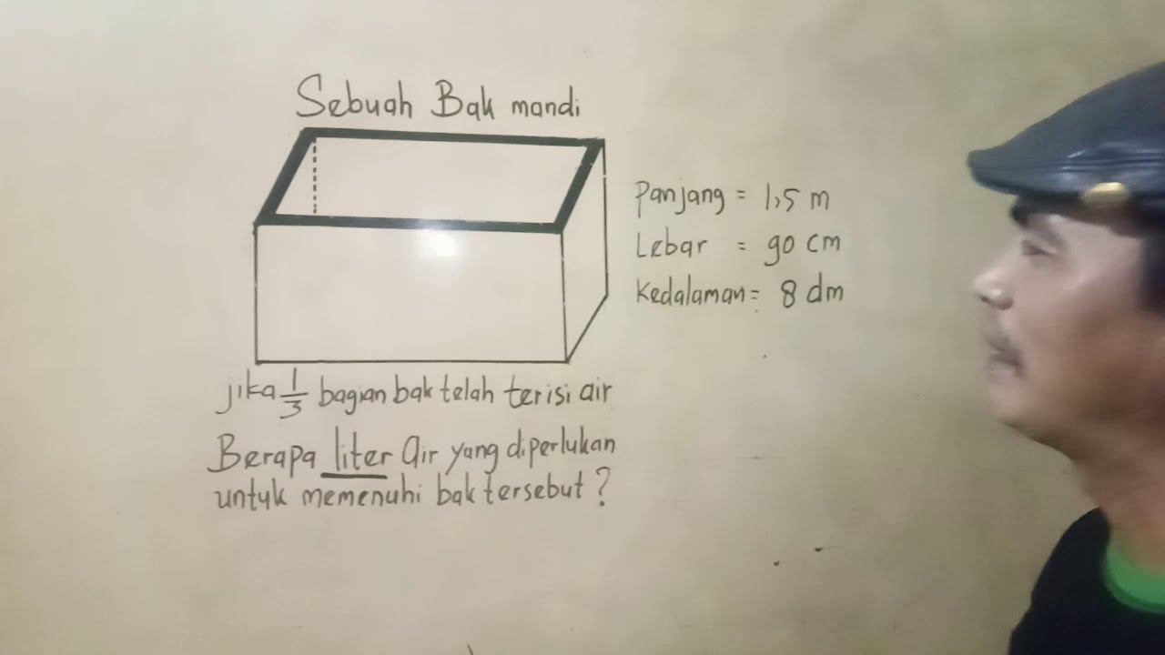 Mencari jumlah liter air, untuk memenuhi Bak mandi.