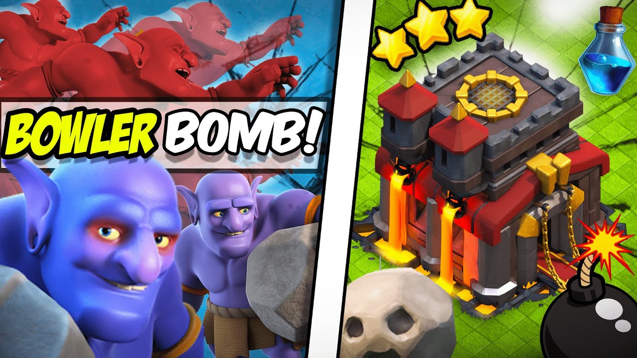 Pro Bowler Pekka Baby Dragon attack strategy | Th10 Bowler Bomb for 3 stars 2023