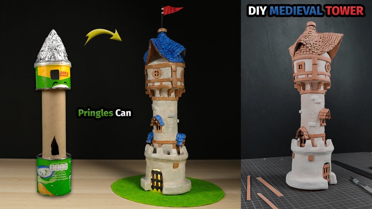 DIY I How To Make a Medieval Tower using Pringles Can