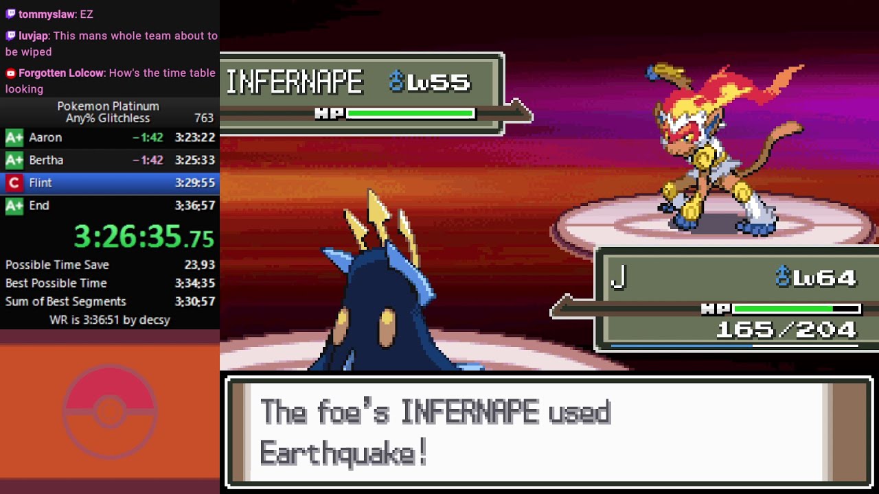 Pokemon Platinum Any% Glitchless Speedrun in 3:35:03 [Current World Record]