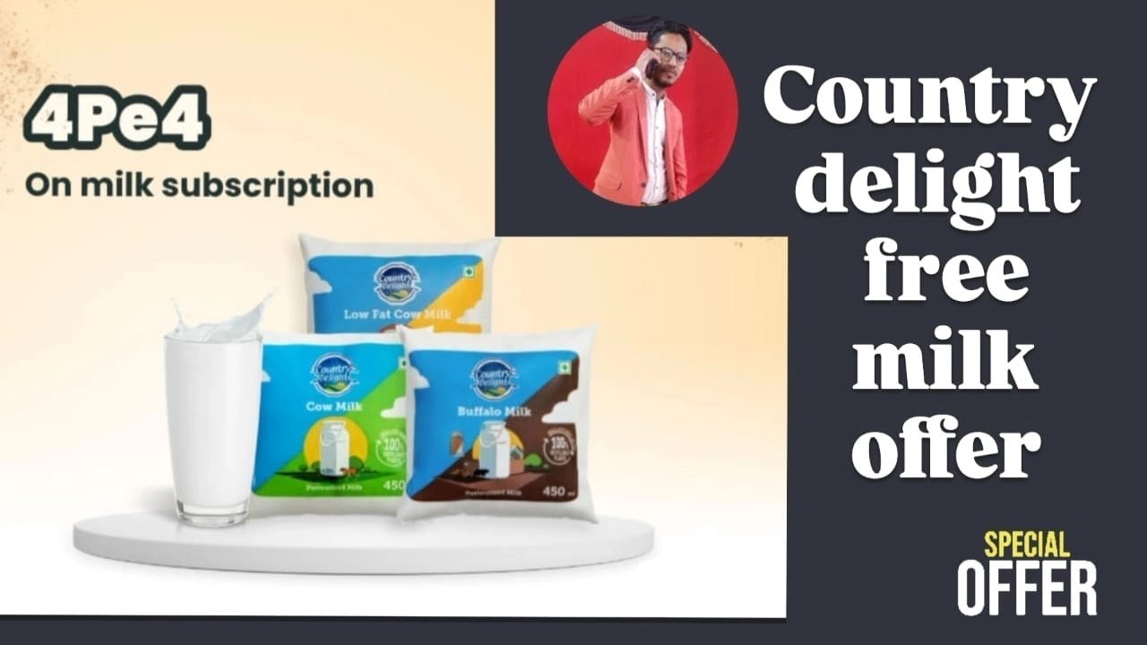 4Pack Milk Free Order - Country Delight App 4pe4 Offer | Country Delight App Free Milk Order Offer🔥💫