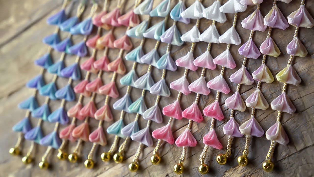 メタリックヤーンと割り箸を使って【さがり】を作る【つまみ細工】作り方 diy ハンドメイド　Kanazashi/tsumamizaiku