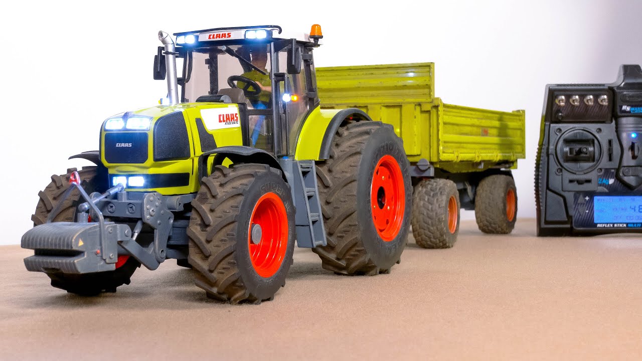 UNBOXING RC MODEL TRACTOR CLAAS ATLES 936 RZ 2WD BLOCHER DRIVE AND BRUDER CHASSIS, FIRST TEST!!