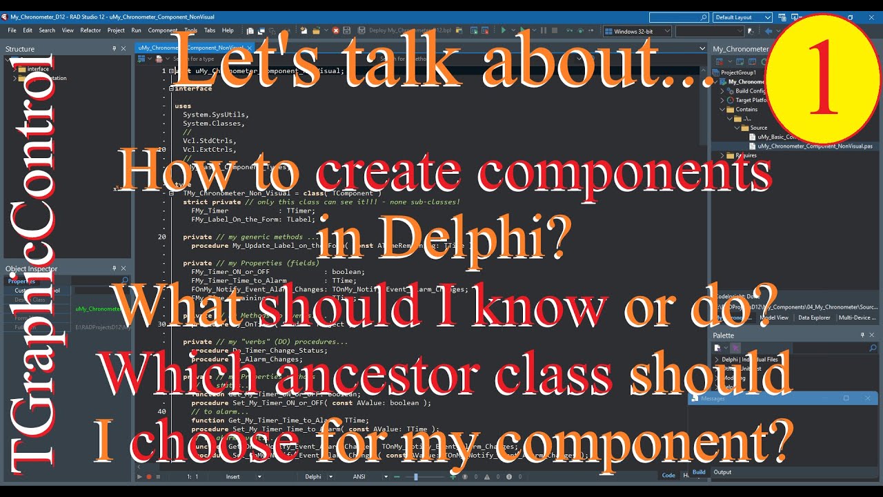 Delphi: Building components in VCL framework - Visual TGraphicControl - 01