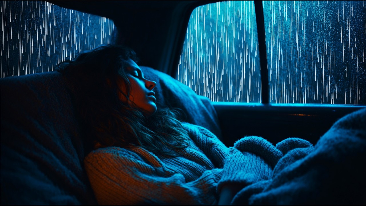 Sleeping Peacefully in the Car During Heavy Rain 🌧 Cozy Night Rain Sounds for Deep Sleep