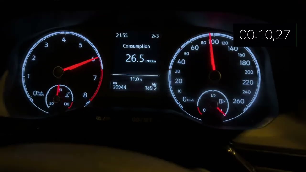 VW Polo 1.0 TSI 95HP Acceleration 0-100KM/H