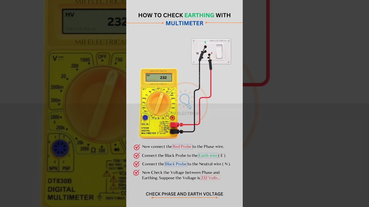 How to check earthing with multimeter