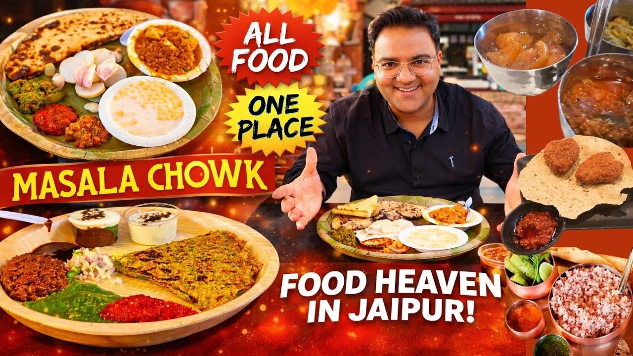 Masala Chowk Jaipur | All Rajasthani Food at One Place | Best Street Food | Jaipur Food Vlog