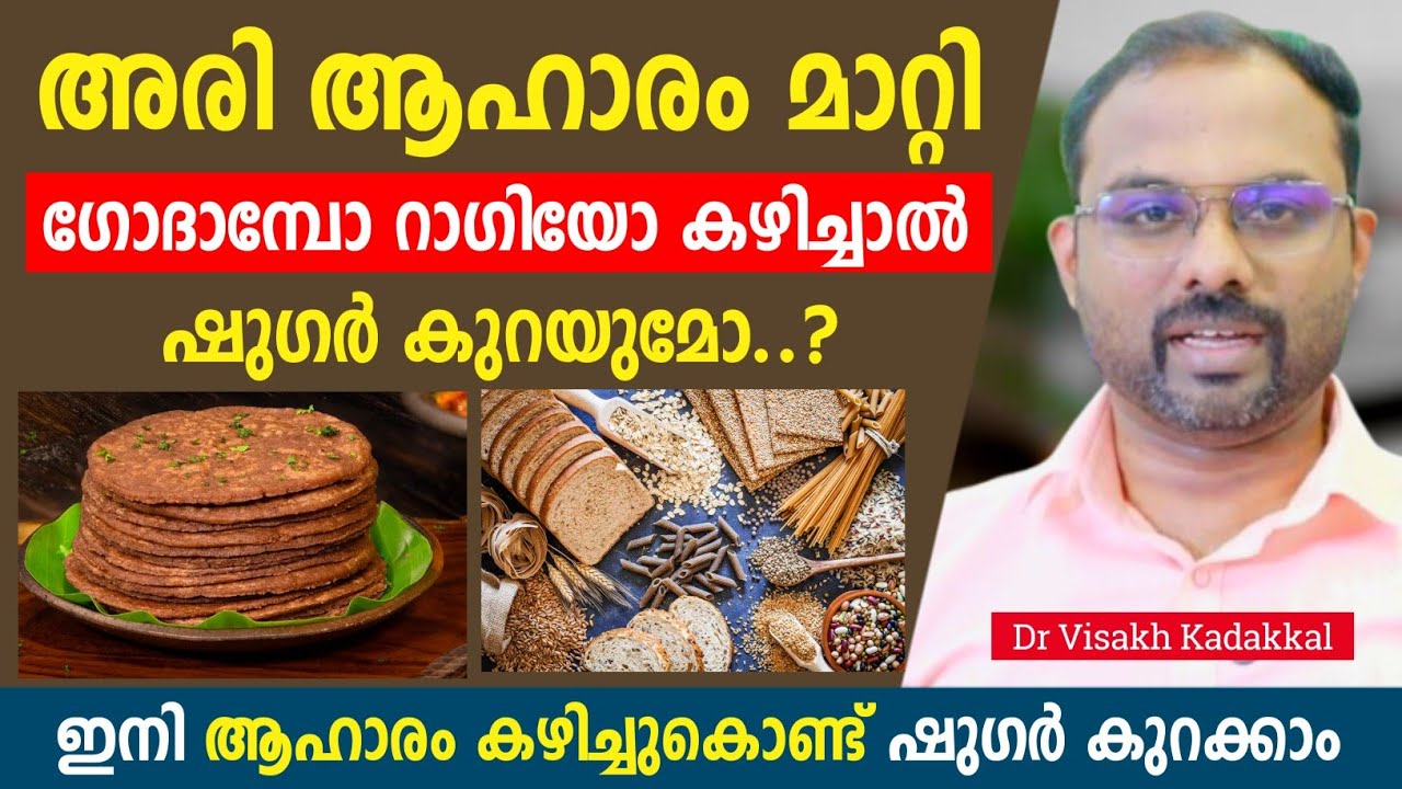 അരി മാറ്റി ഗോതമ്പ്, റാഗി കഴിച്ചാൽ പ്രമേഹം കുറയുമോ ? Balanced diet for diabetes | Dr Visakh Kadakkal 