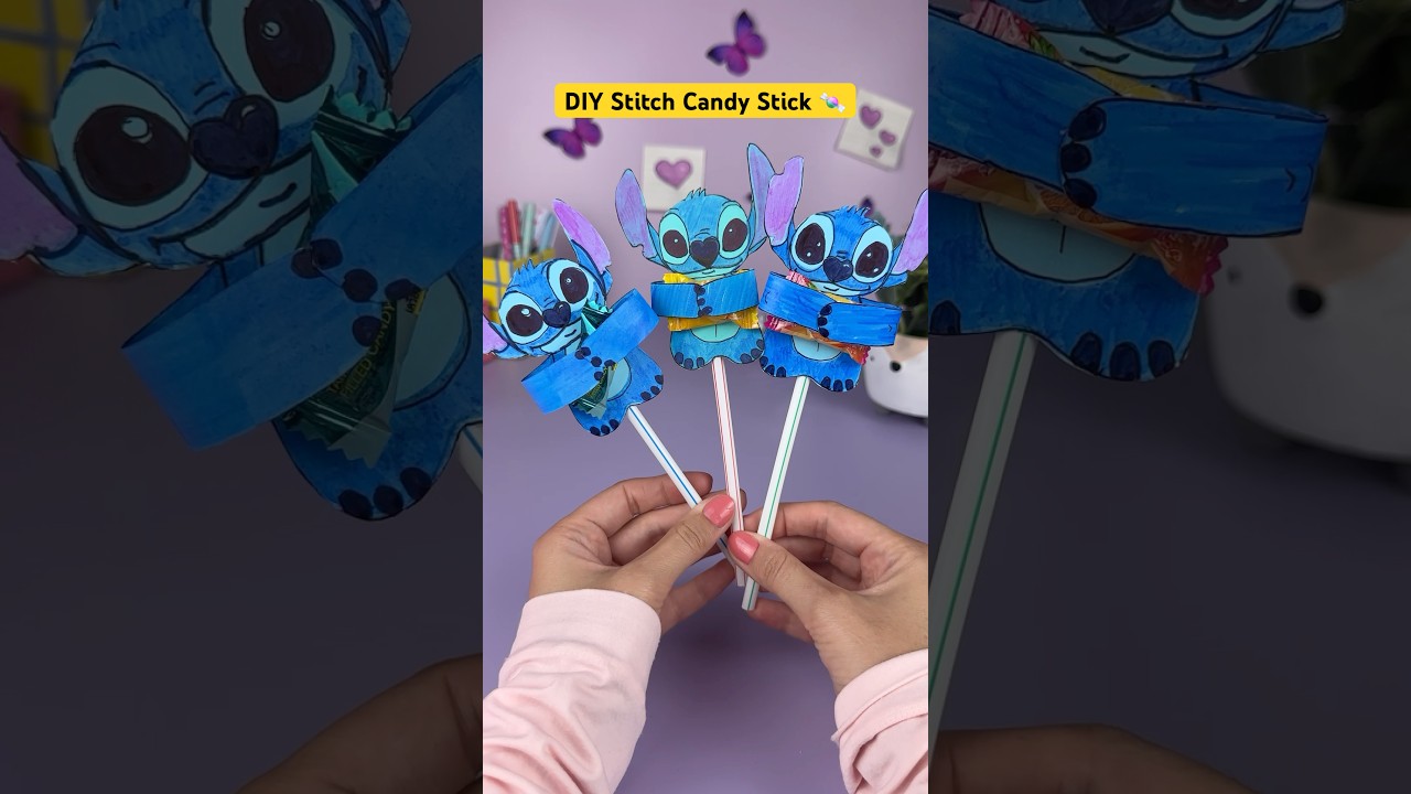 DIY Stitch Candy Bouquet 💙🍬 | Cutest Gift Idea! #stitch #crafts #handmade #papercraft #papercrafts