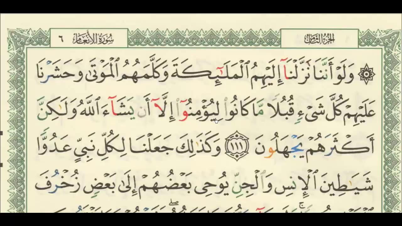 شرح + تفسير - لسورة الانعام من آية ( 111 ) إلى آية ( 118 ) - للشيخ : فهد العمار .