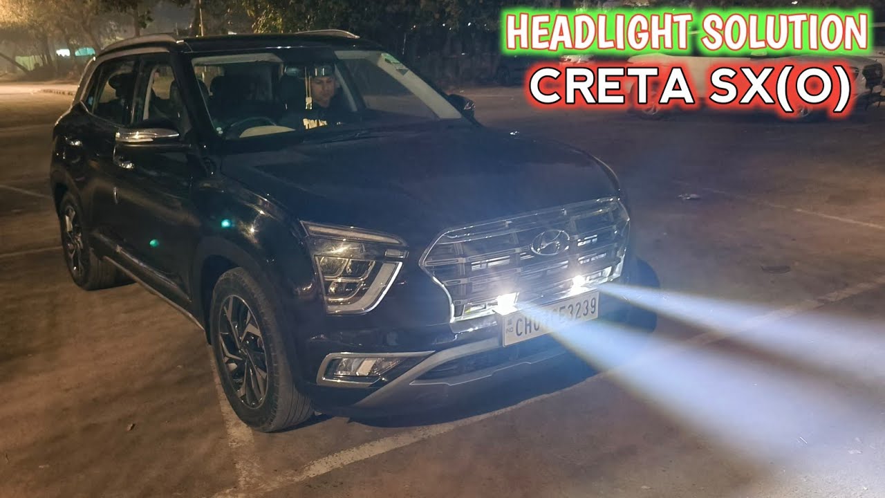 creta headlight solution !! M8 light for creta top model !! increase headlight through