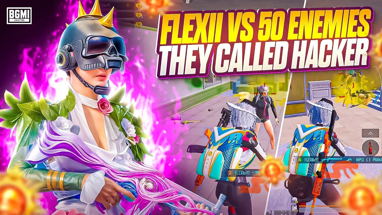 Duo rank push 🔥 Flexii fastest 1v4 clutch full gameplay 20 kills ☠️ | BGMI -PUBG