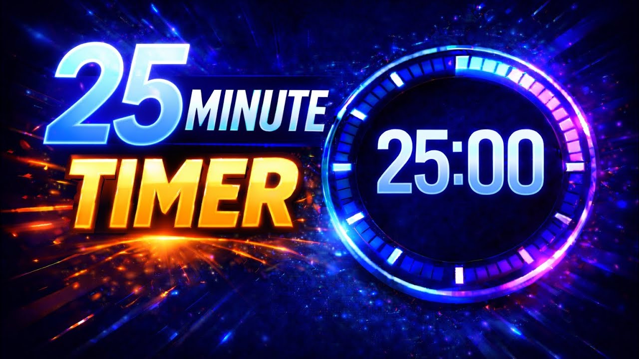 25 Minute Timer ⏱️ | Focus & Countdown | Online Timer Flow