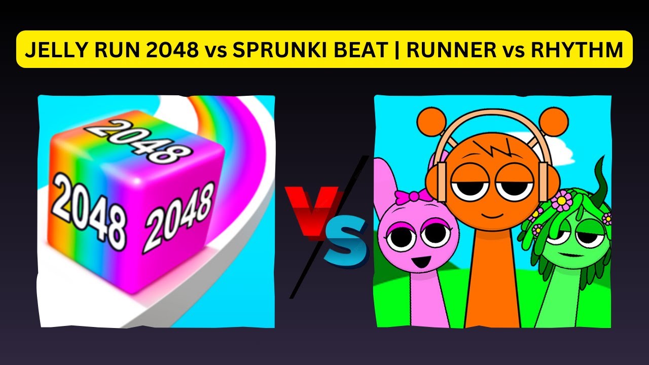 Jelly Run 2048 Level 1 vs Sprunki Beat – Full Mod Music Gameplay Comparison