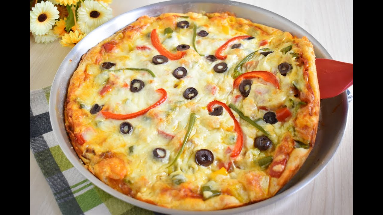 البيتزا السائلة بمكونات اقتصادية بدون عجن ولا بيض ولا حليب