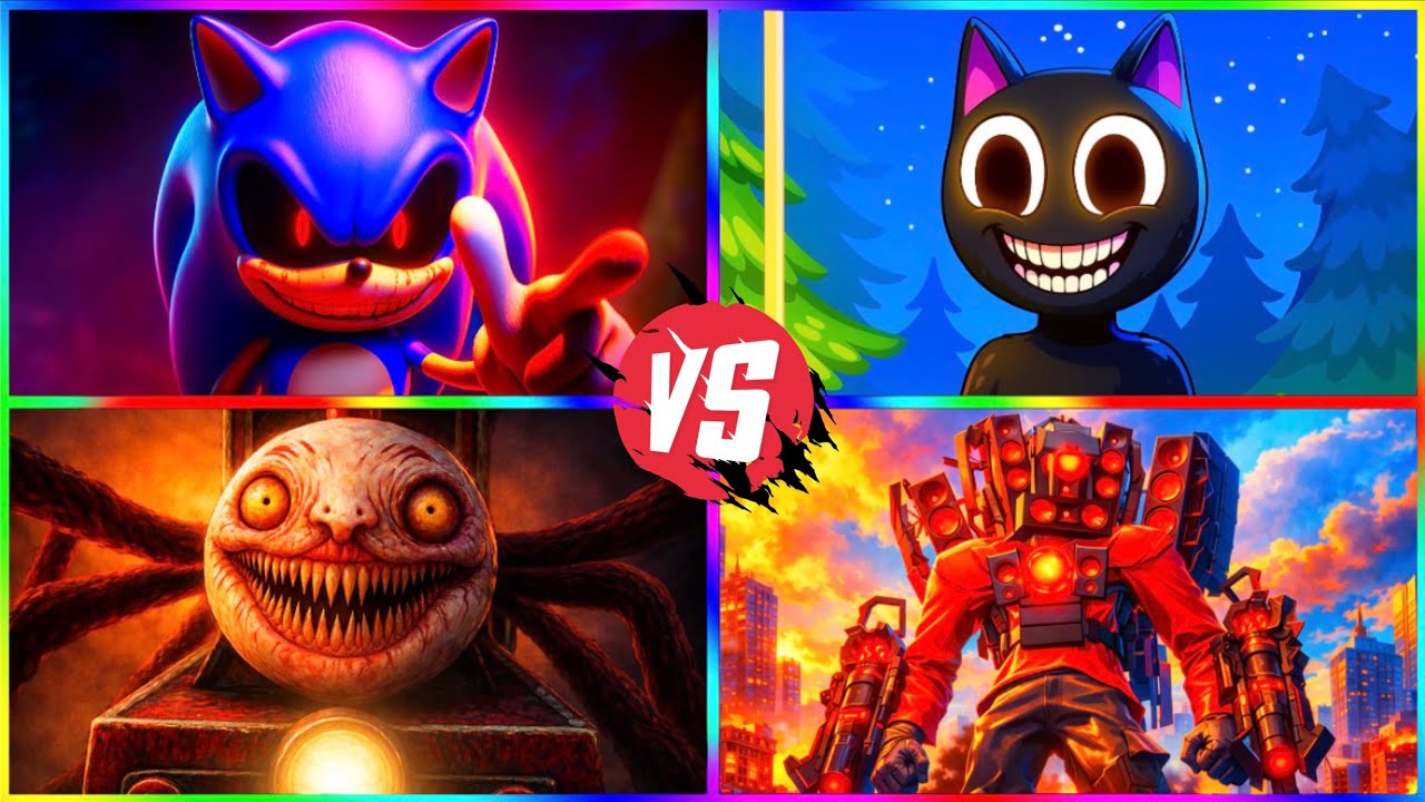 SONIC.EXE ⚔️ CARTOON CAT ⚔️ CHOO CHOO CHARLES ⚔️ TITAN SPEAKERMAN | TILES CLASH