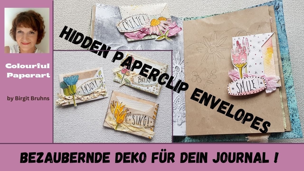 Hidden Paperclip Envelope -  (Umschlag mit versteckter Büroklammer) - Junk Journal Embellishment