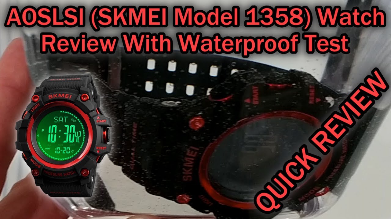 AOSLSI (SKMEI Model 1358) Watch With Altimeter, Barometer Thermometer Review With Waterproof Test