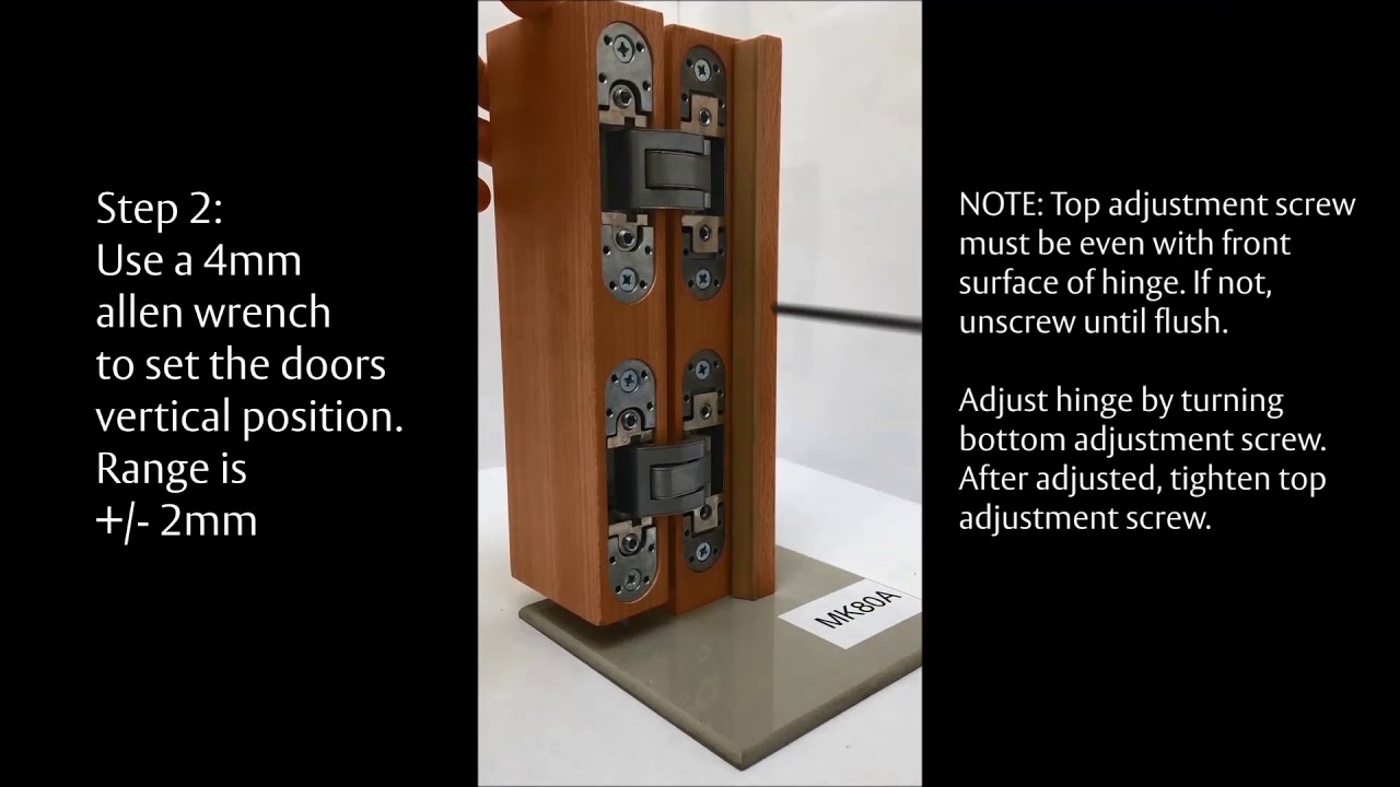 McKinney MK80A Concealed Hinge 3D Adjustment