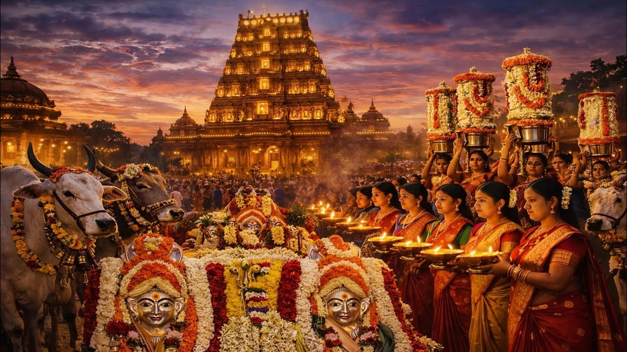 Sri Madduramma Devi Jatra 2026 Deepa Aarti | Hallikar cows.#huskurjatra #hallikar #aarti 