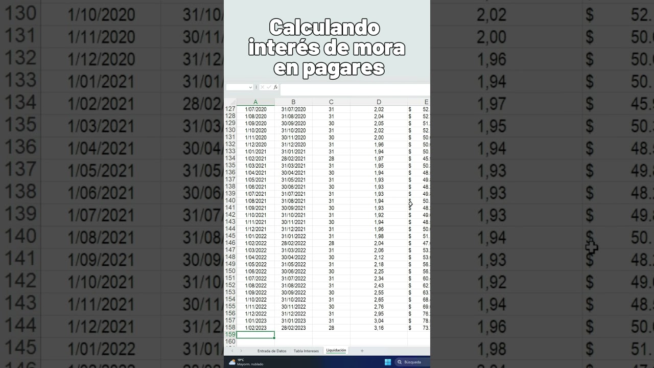 CALCULANDO INTER&Eacute;S DE MORA EN PAGARES #moraleja #liquidacionesJudiciales