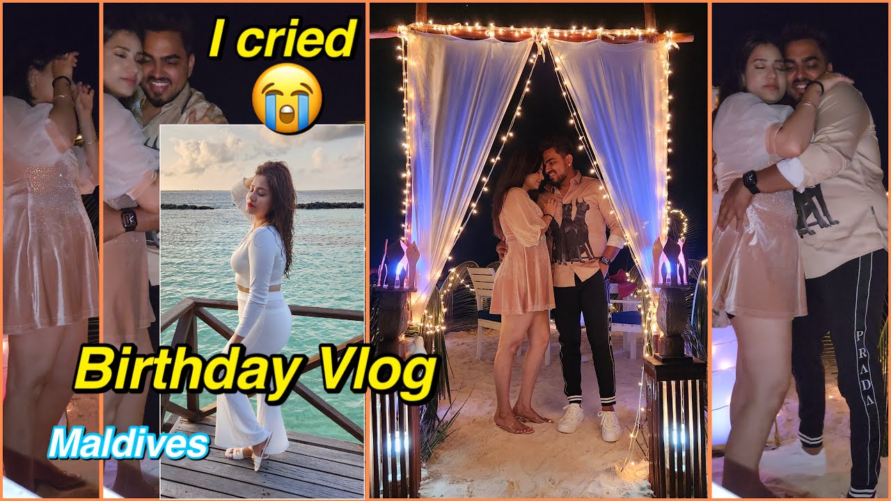 😭He SURPRISED me in Maldives | My *DREAM BIRTHDAY* Vlog🥹 He made it more special❤️ Sejal