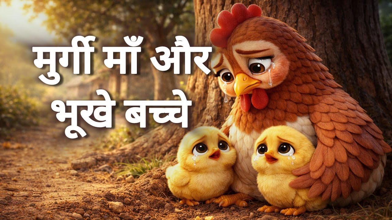  मुर्गी माँ और भूखे बच्चे | Murgi Maa aur Bhookhe Bacche | Hindi Kids Story #kidsstory #cartoon 