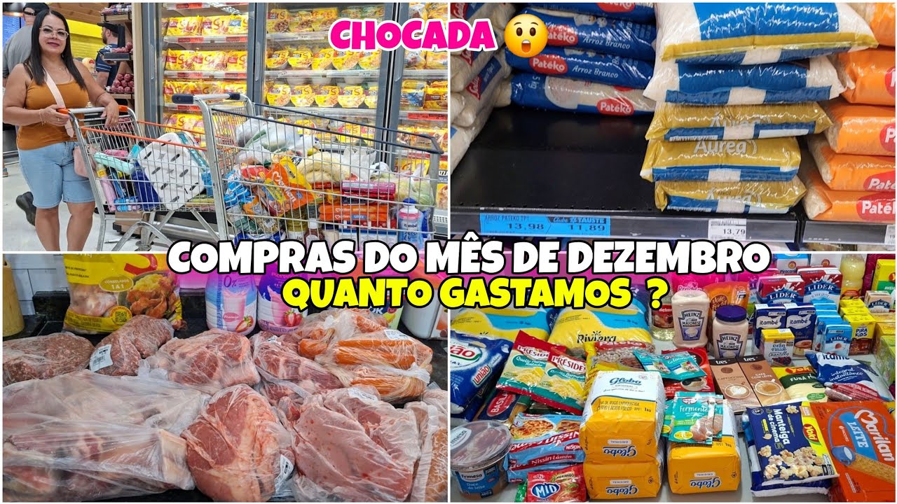 COMPRAS do MÊS de DEZEMBRO 🛒2025 PARA 4 PESSOAS Vlog  no MERCADO Quanto GASTAMOS?