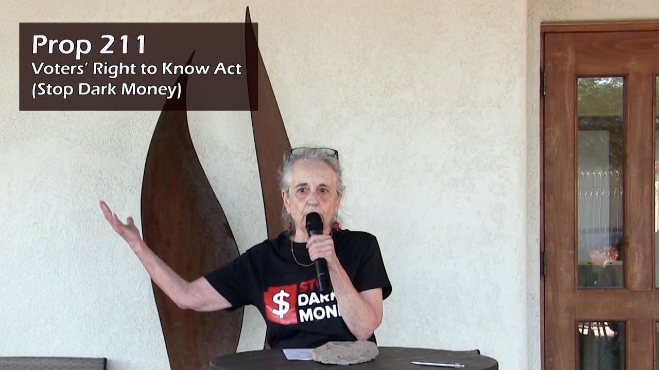 'Stop Dark Money' Prop 211 Brings Transparency (TAGG Event)