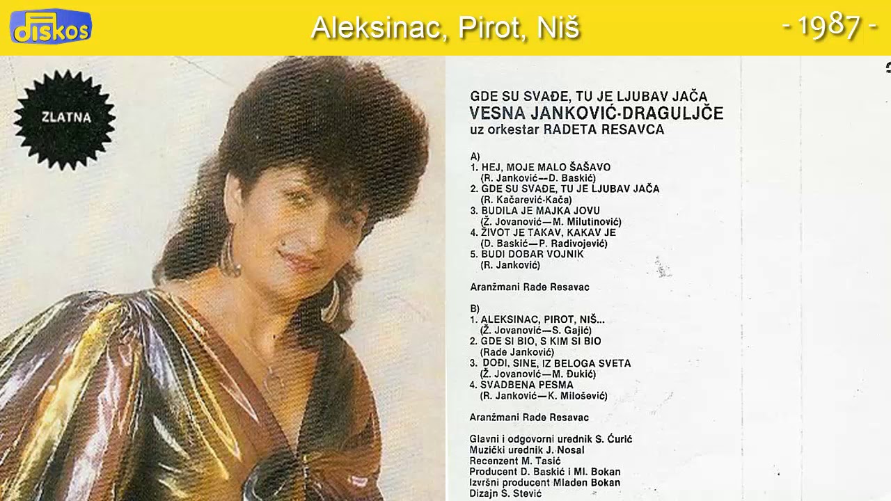 Vesna Jankovic Draguljce - Aleksinac, Pirot, Nis - (Audio 1987)