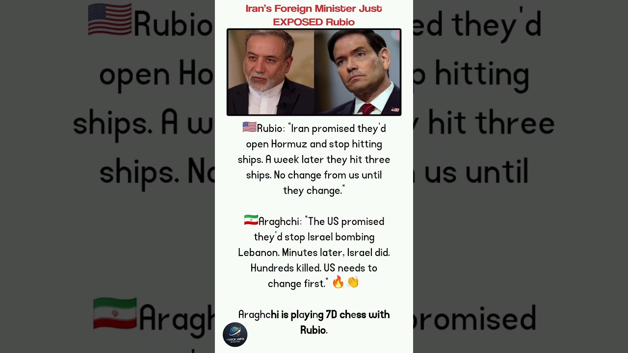 Iran&rsquo;s Foreign Minister Just EXPOSED Rubio Live on Air 🔥