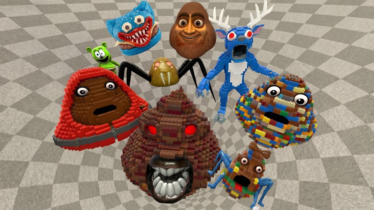 I FOUND ALL LEGO NEW POU BOU'S REVENGE in BIG FROZEN PIT  in BIG FUNNEL Garry's Mod !