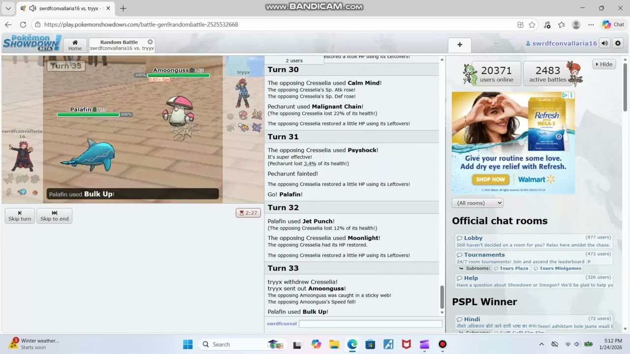 Pokémon Showdown Random battles (64)