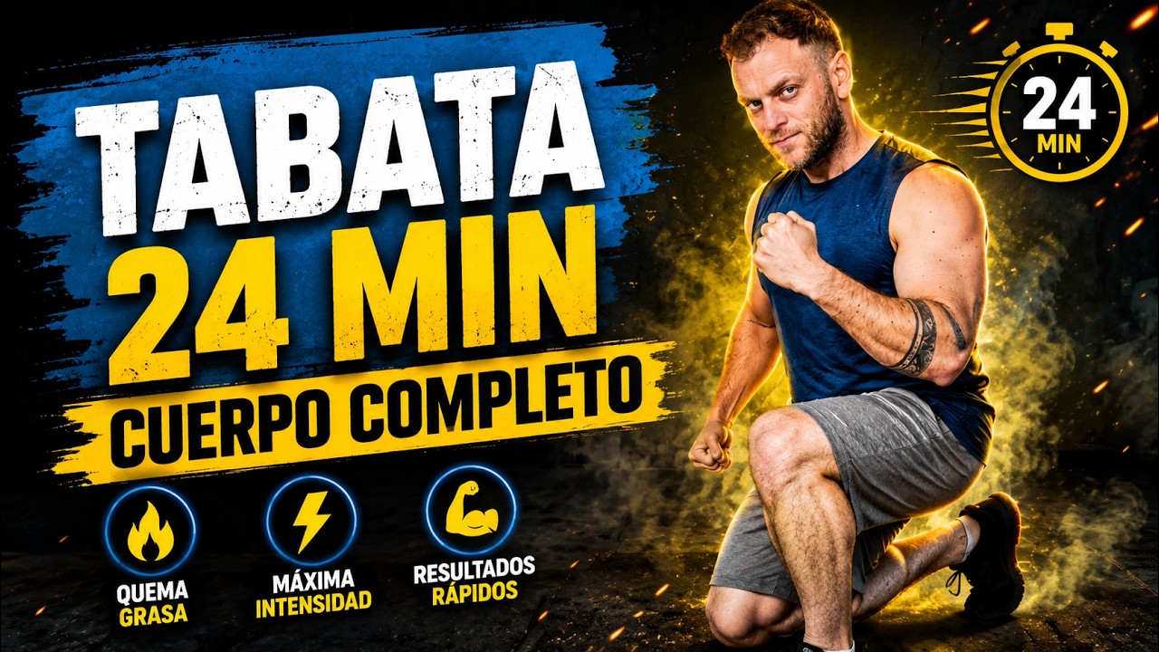 HIIT TABATA para QUEMAR GRASA - Rutina de 24 MINUTOS de CUERPO COMPLETO | Tabata full body workout
