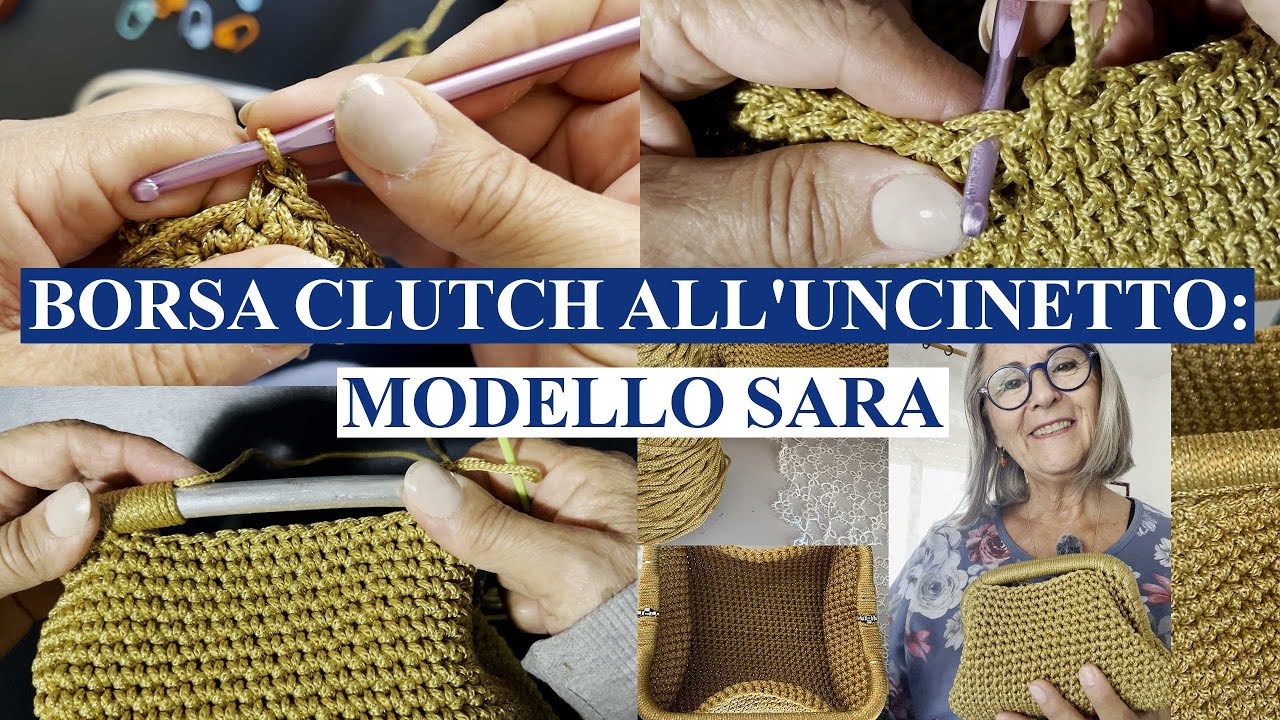 Tutorial borsa clutch: modello SARA con cordino laminato Oro