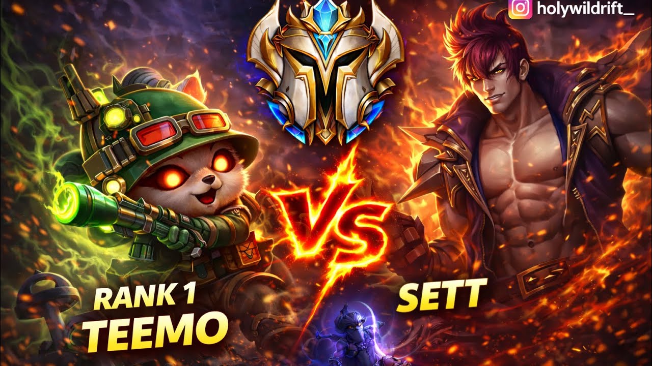 Rank 1 Teemo HARD Counters Sett Top Lane Challenger Game | 4K Wild Rift Gameplay 