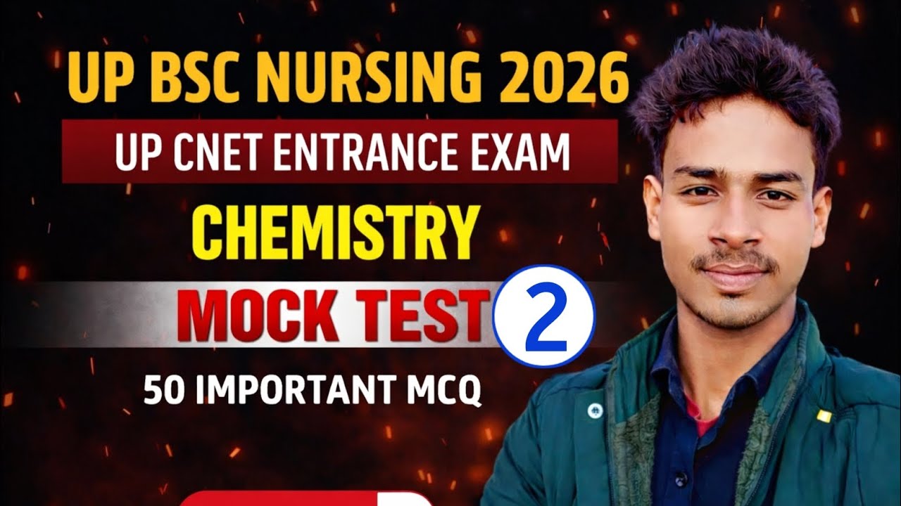 UP CNET BSC NURSING Chemistry class| up CNET chemistry important MCQ #upcnet2026 